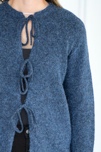 LOVE STORY TIE FRONT CARDIGAN-BL