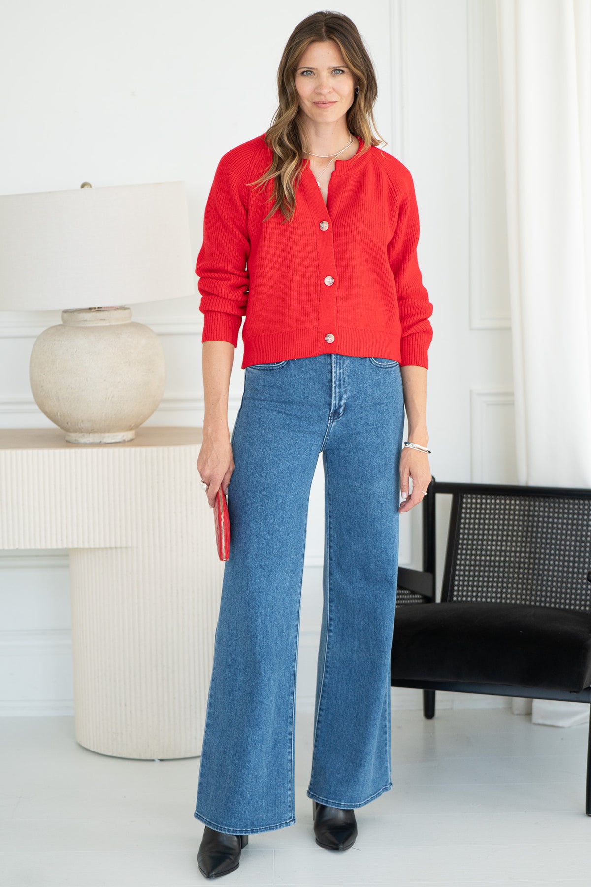 BELLE RIBBED SWEATER-RD
