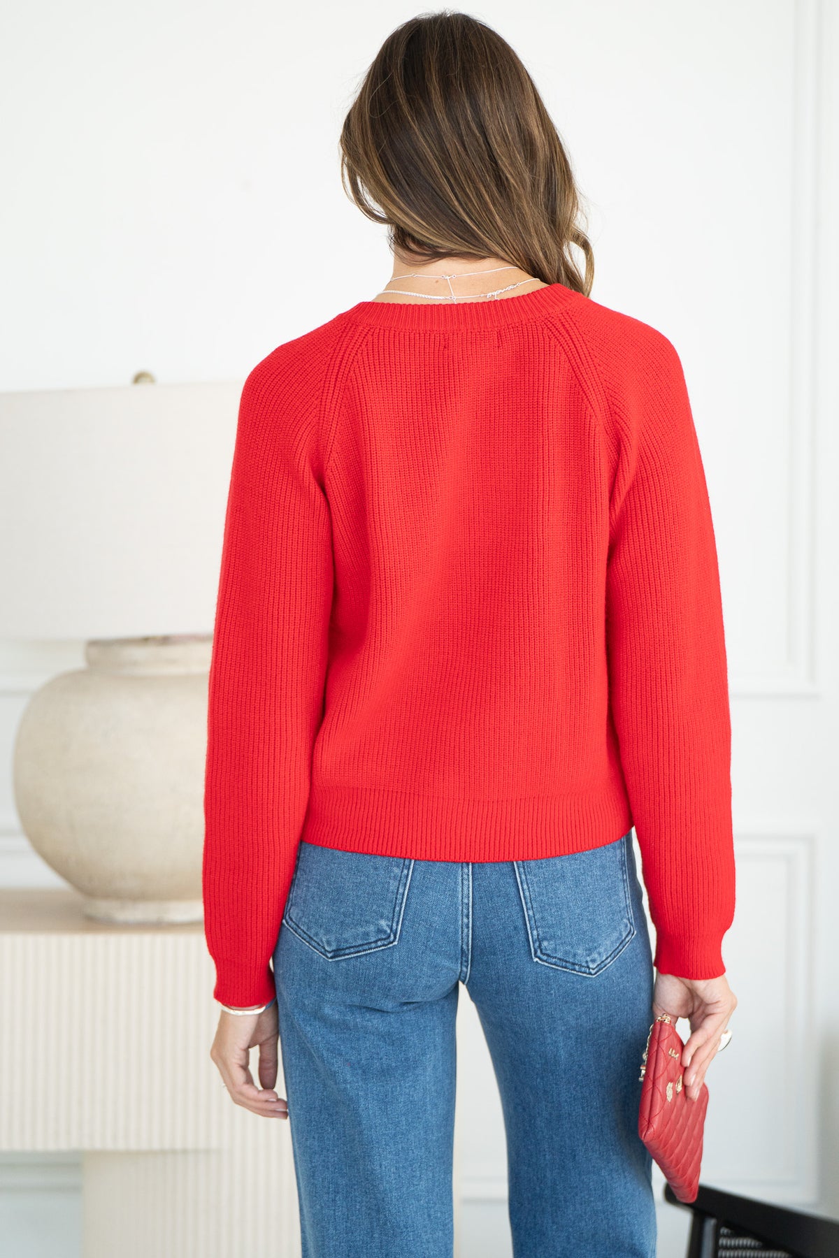 BELLE RIBBED SWEATER-RD