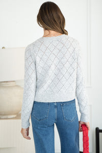LACEY FLORAL AND PEARL CARDIGAN