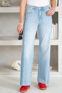 MALIBU SIDE STRIPE WIDE LEG JEANS