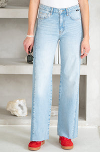 MALIBU SIDE STRIPE WIDE LEG JEANS