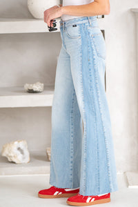 MALIBU SIDE STRIPE WIDE LEG JEANS
