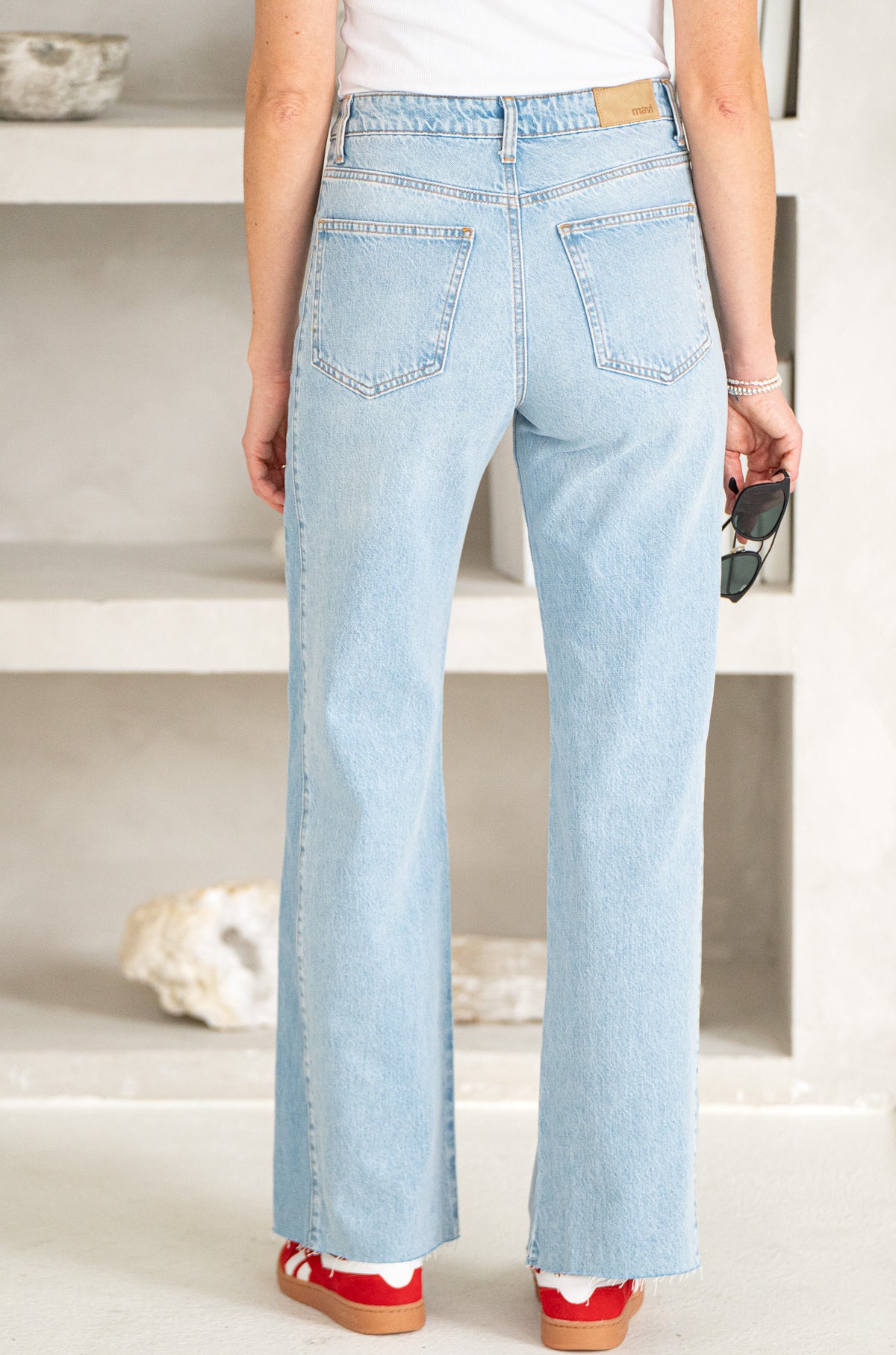 MALIBU SIDE STRIPE WIDE LEG JEANS