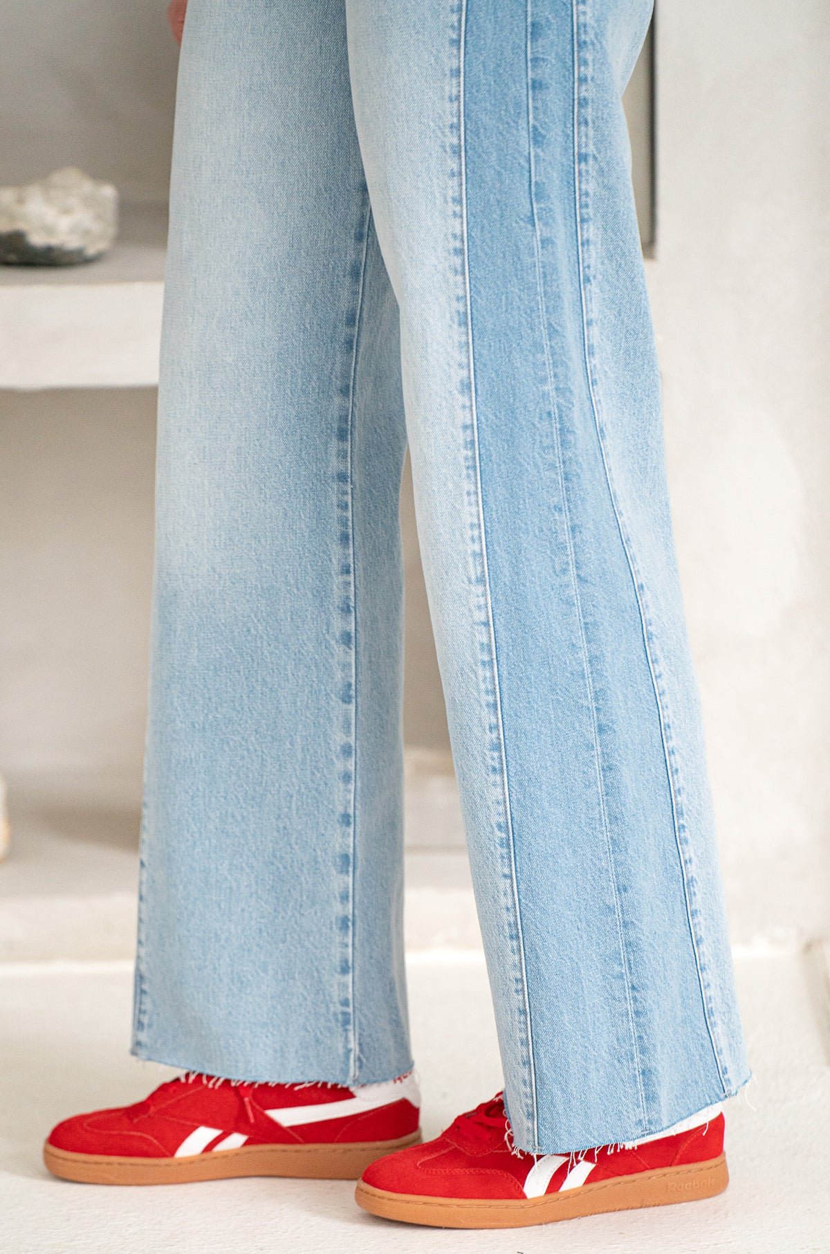 MALIBU SIDE STRIPE WIDE LEG JEANS