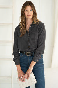 BURKE DENIM SHIRT-BK
