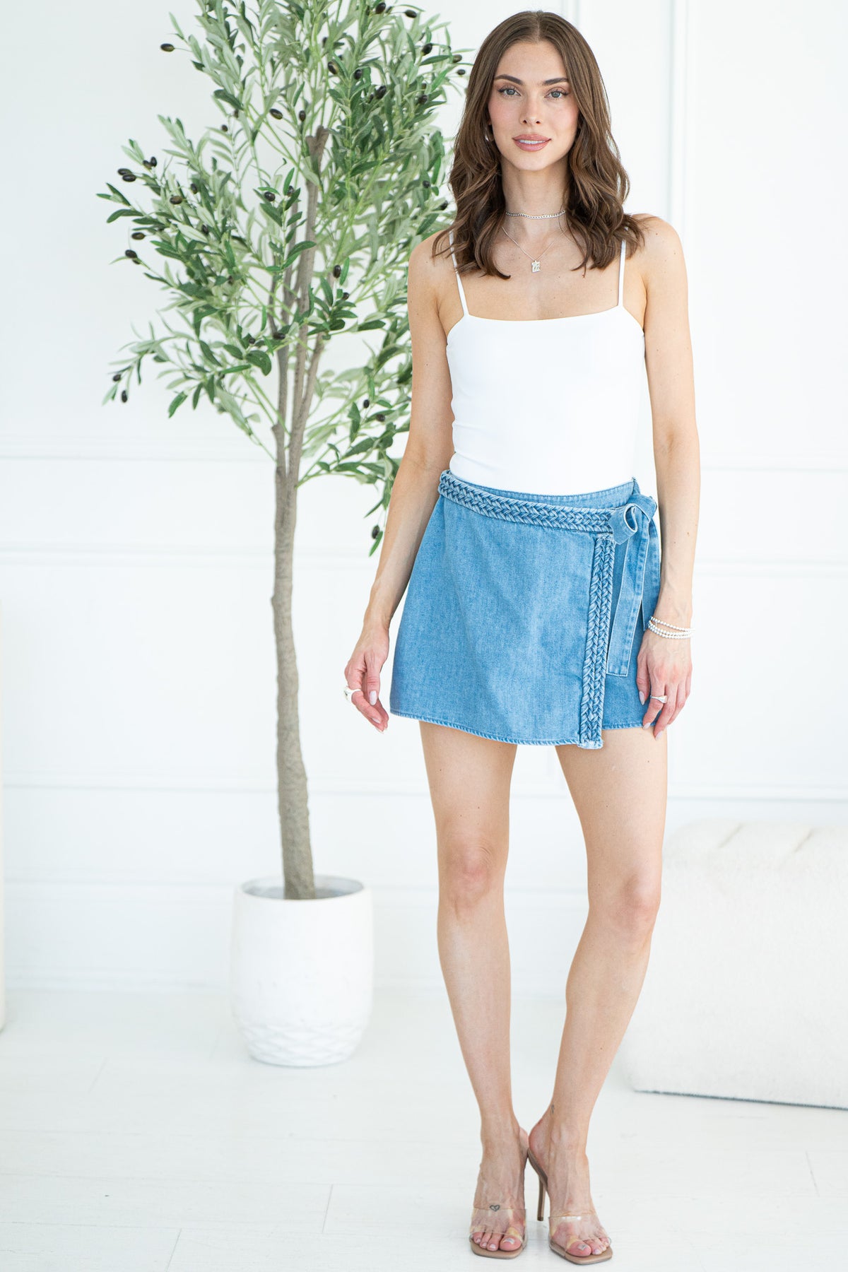 STASSI DENIM SKORT