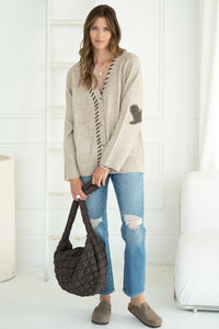 SHYLA ELBOW HEART CARDIGAN