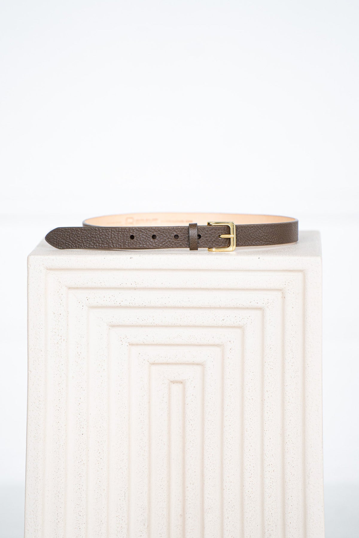 MILLIE PEBBLED LEATHER BELT-BR