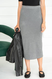 INDIANA KNIT MIDI SKIRT-GY