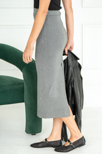 INDIANA KNIT MIDI SKIRT-GY