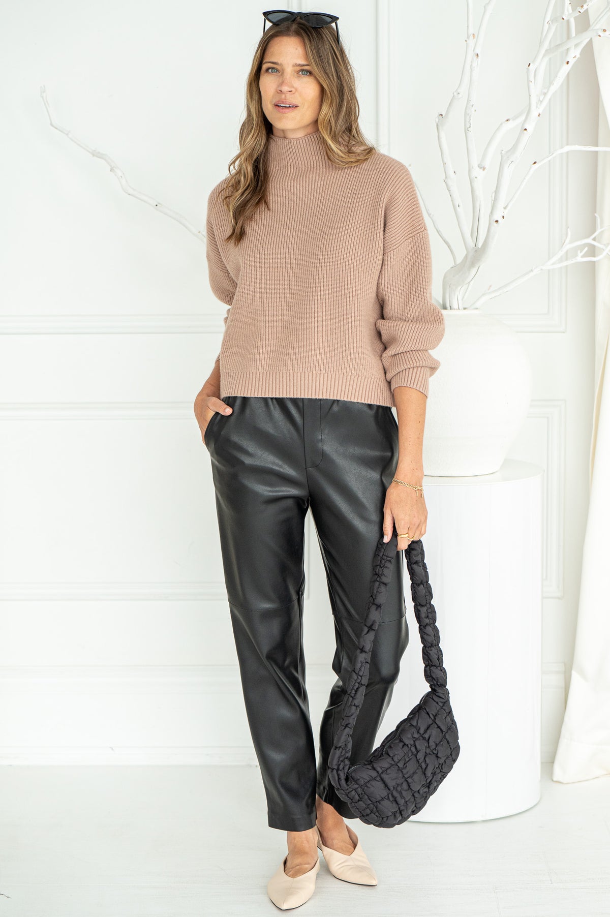 EVOLET RIBBED MOCKNECK SWEATER-CA