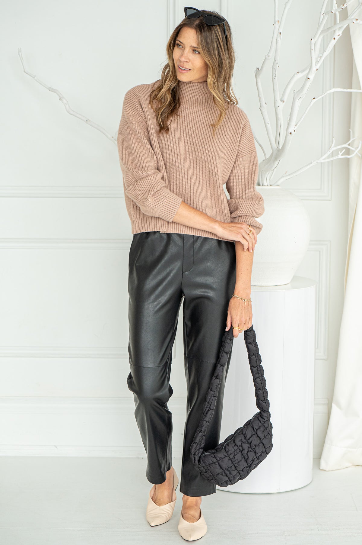 EVOLET RIBBED MOCKNECK SWEATER-CA