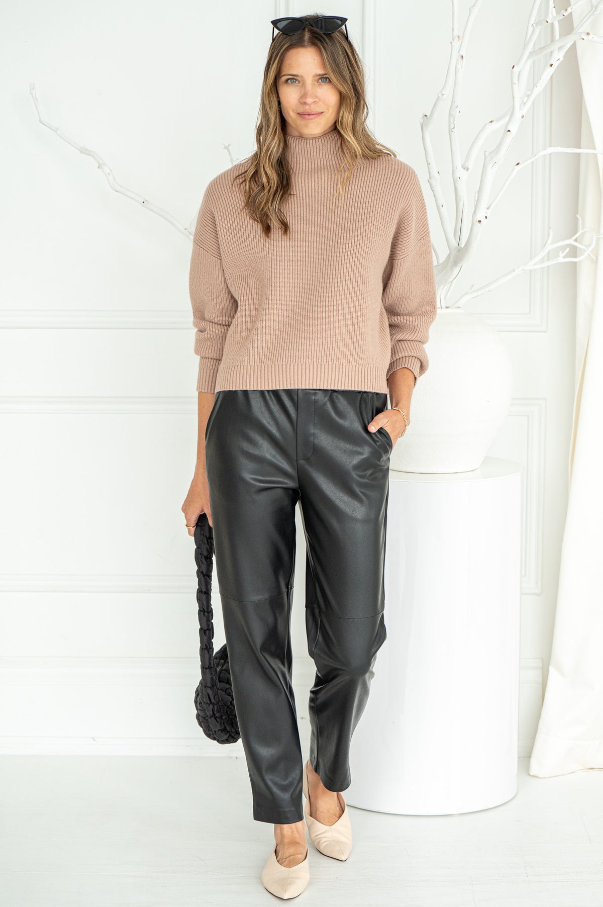 EVOLET RIBBED MOCKNECK SWEATER-CA