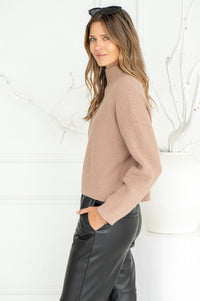 EVOLET RIBBED MOCKNECK SWEATER-CA