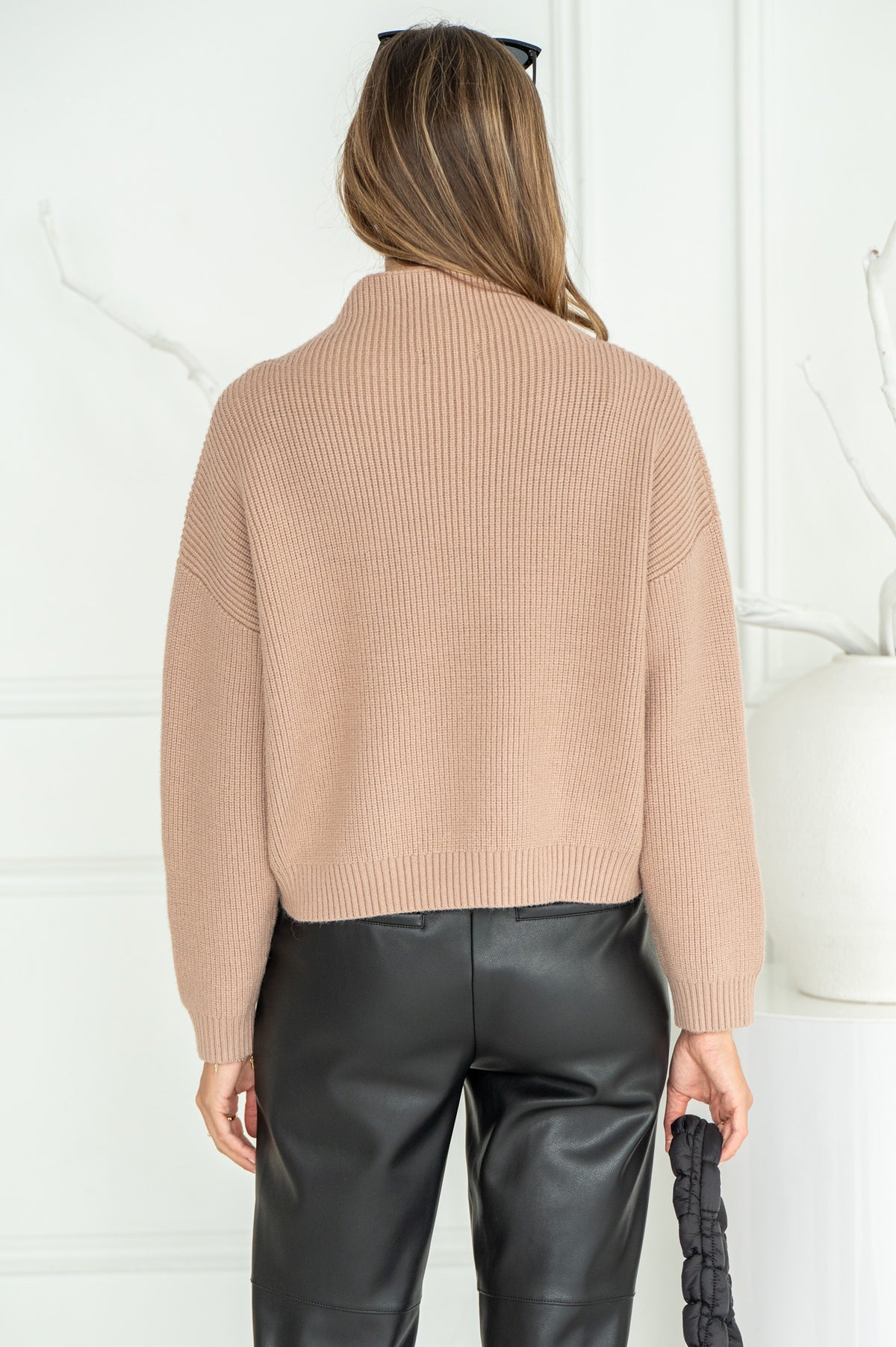 EVOLET RIBBED MOCKNECK SWEATER-CA