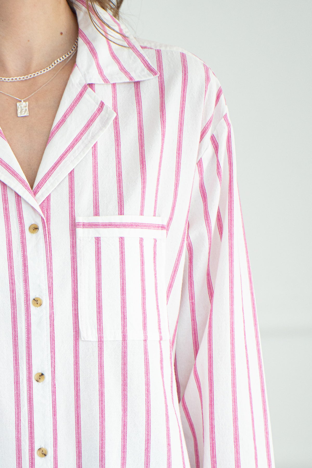 HARLYN STRIPE LINEN BLEND BLOUSE