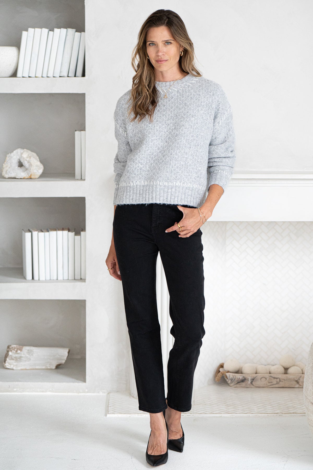 NIKA WHIPSTITCH DETAIL SWEATER
