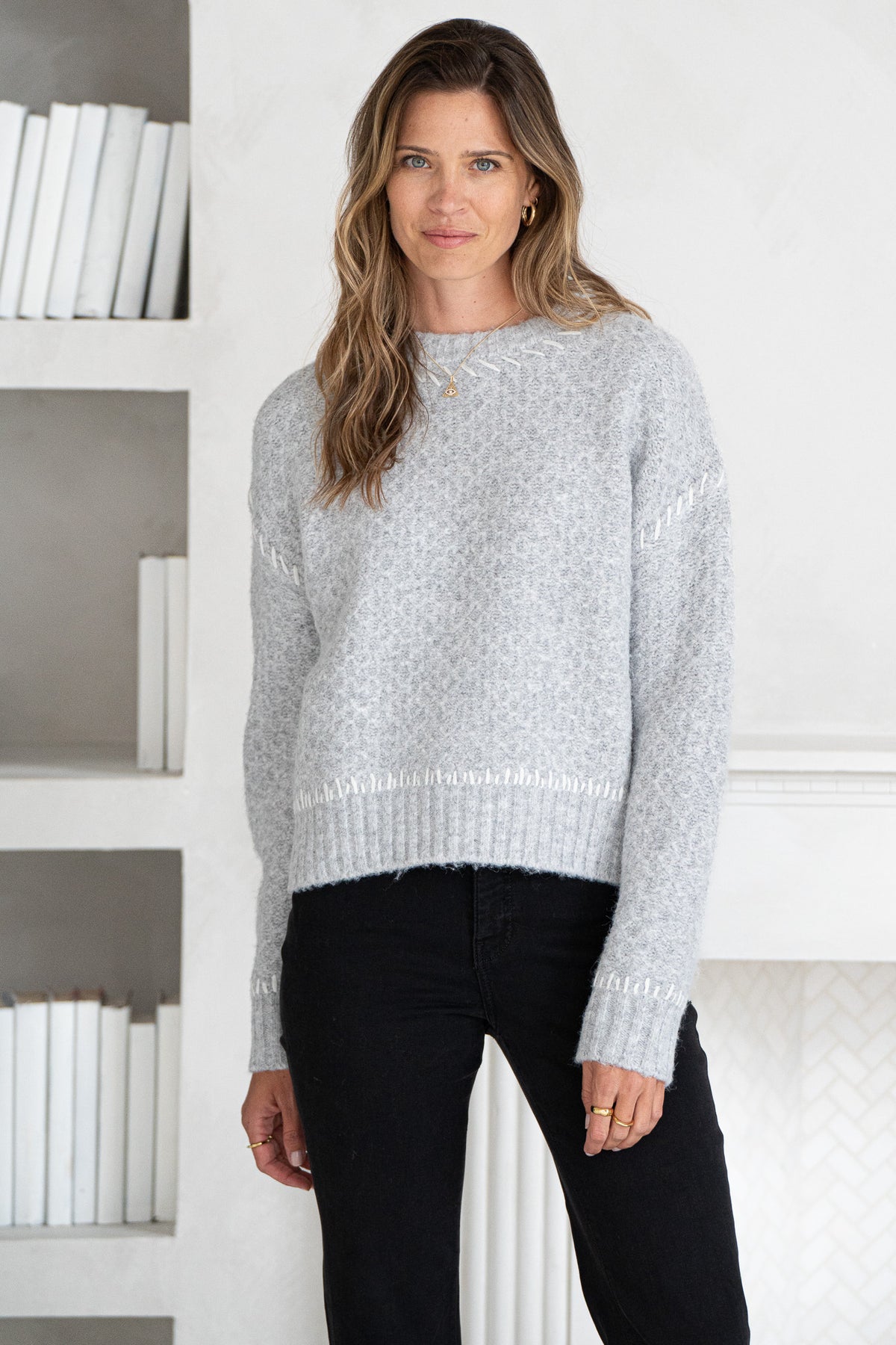 NIKA WHIPSTITCH DETAIL SWEATER