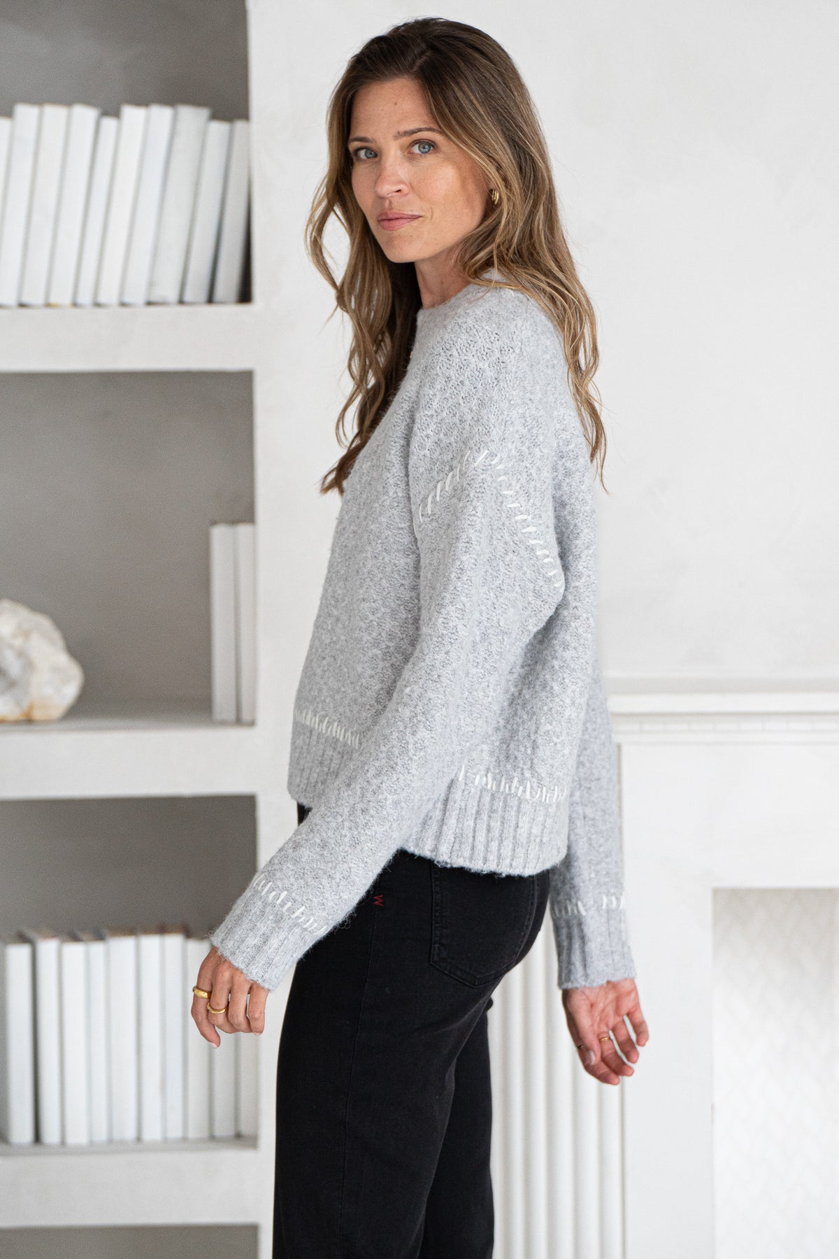 NIKA WHIPSTITCH DETAIL SWEATER