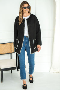 DELANEY WHIPSTITCH COAT WITH SCARF