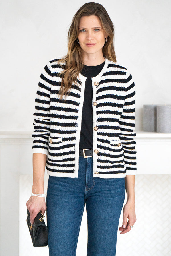 ANAHEIM COTTON STRIPE CARDIGAN