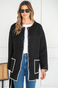 DELANEY WHIPSTITCH COAT WITH SCARF