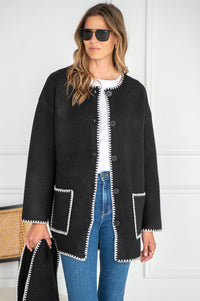 DELANEY WHIPSTITCH COAT WITH SCARF
