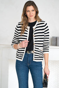 ANAHEIM COTTON STRIPE CARDIGAN