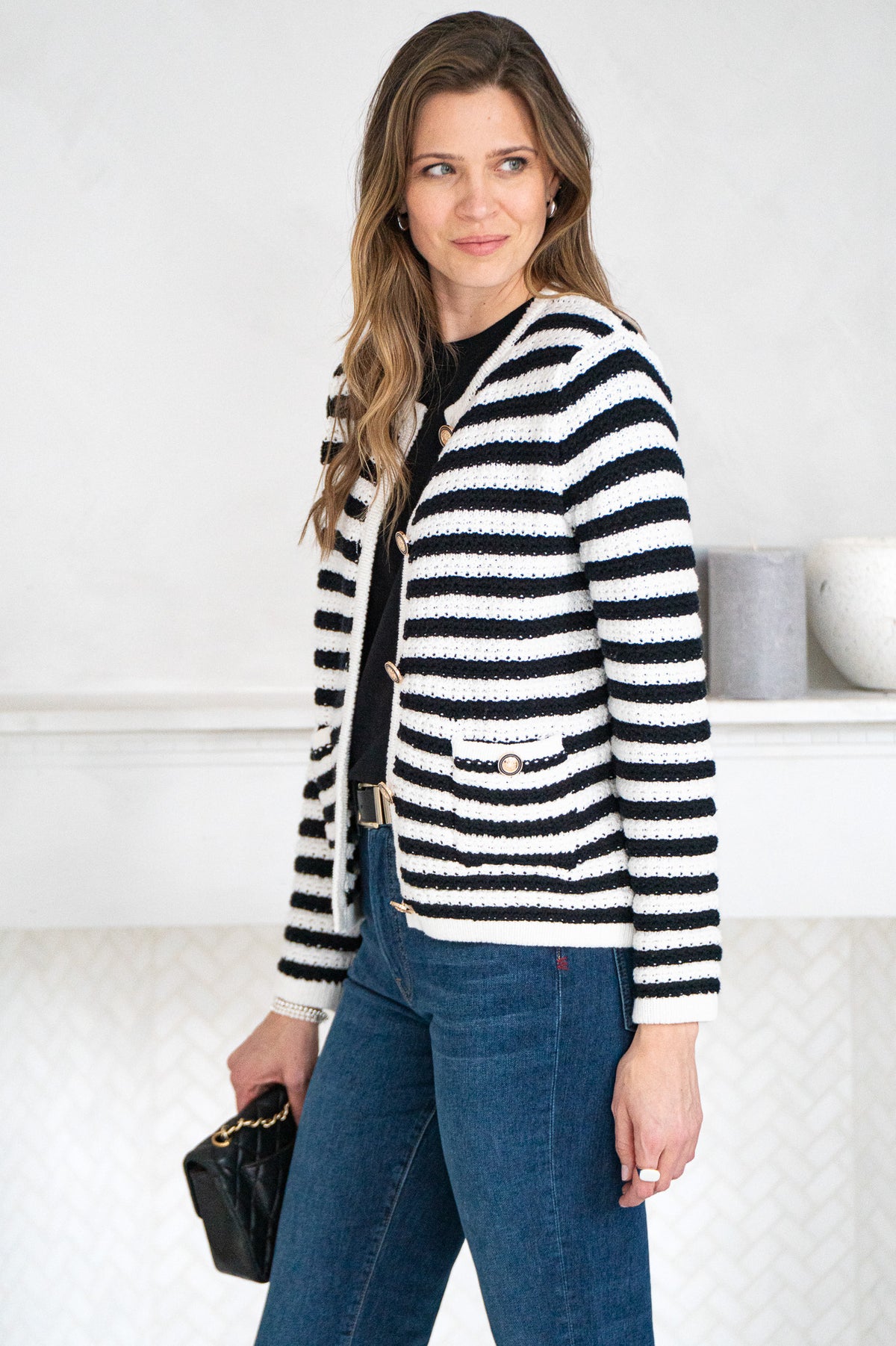 ANAHEIM COTTON STRIPE CARDIGAN