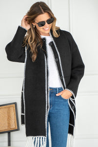 DELANEY WHIPSTITCH COAT WITH SCARF