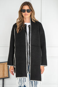 DELANEY WHIPSTITCH COAT WITH SCARF