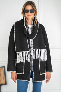 DELANEY WHIPSTITCH COAT WITH SCARF