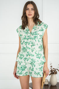 PORTO PRINTED COTTON GAUZE TOP