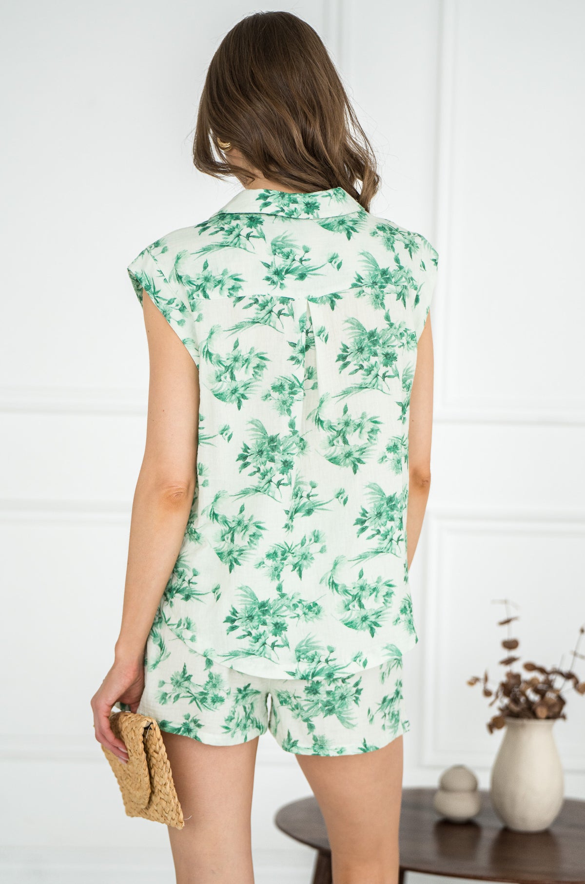 PORTO PRINTED COTTON GAUZE TOP