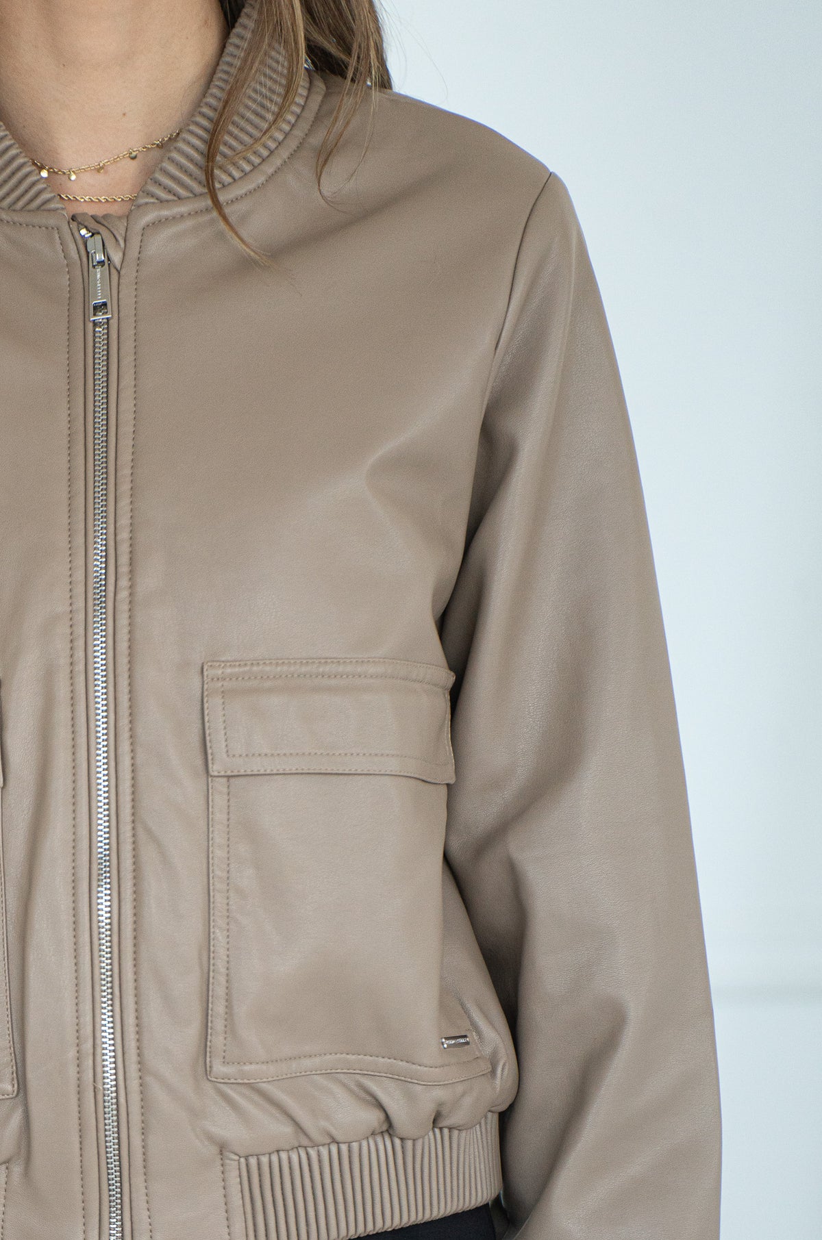 LIV FAUX LEATHER BOMBER