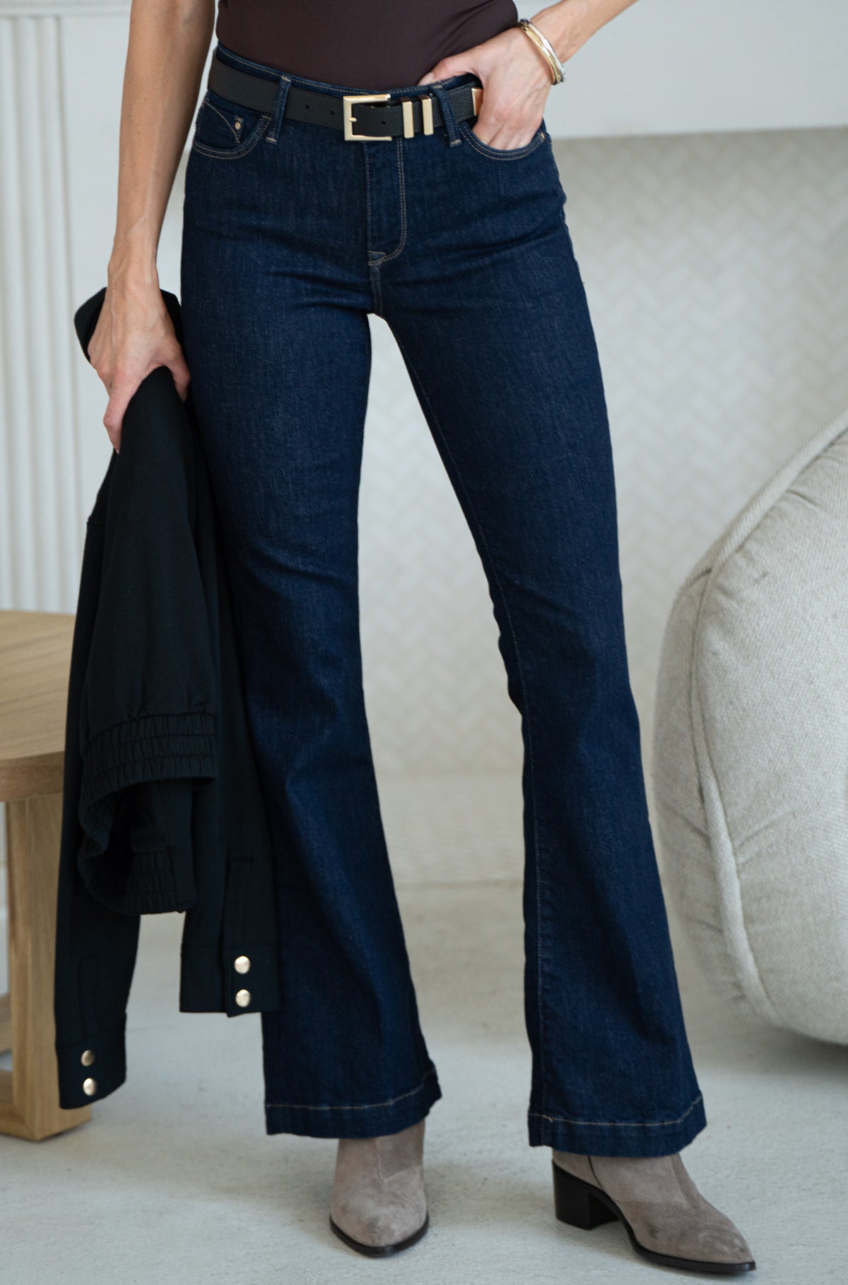 SYDNEY MID RISE FLARE JEANS-DB