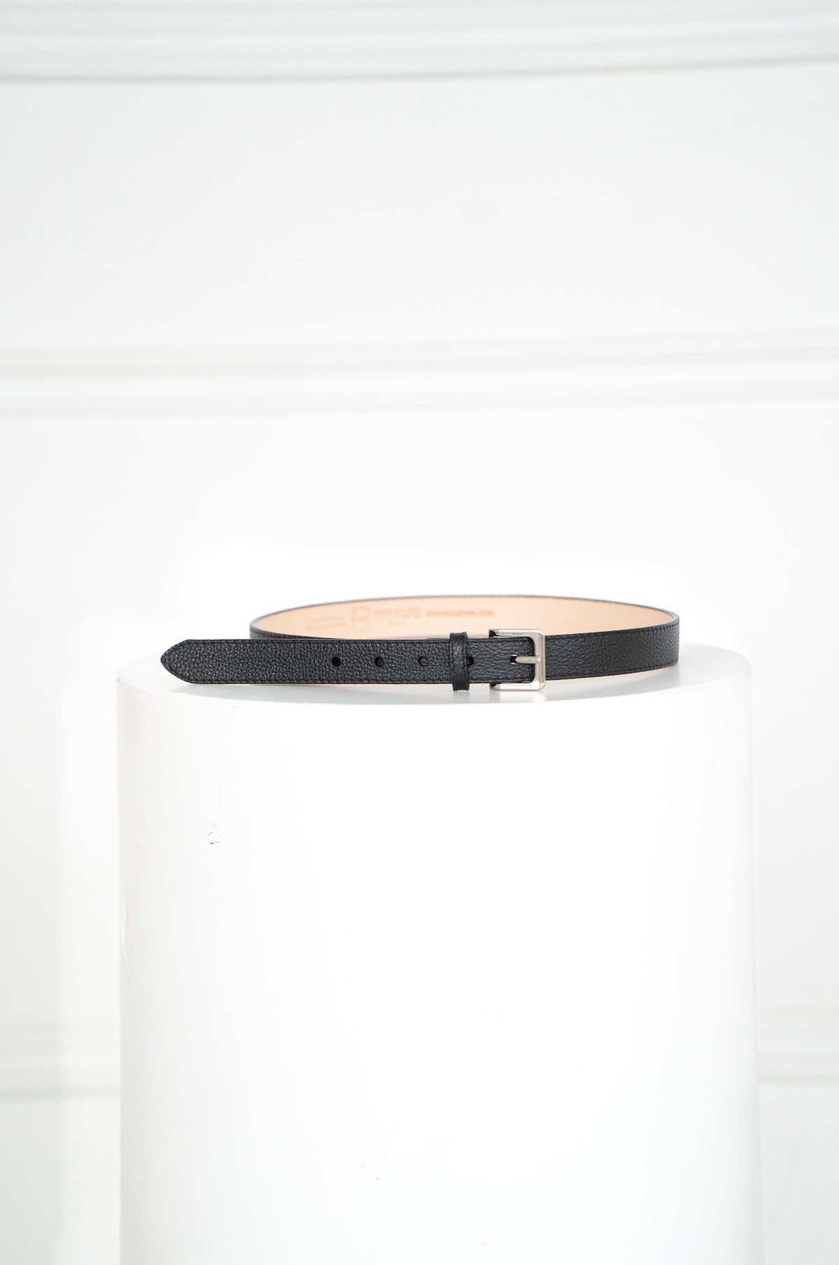 MILLIE PEBBLED LEATHER BELT-BK