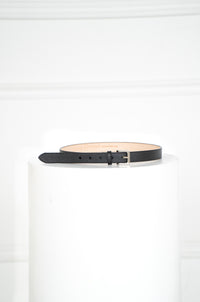 MILLIE PEBBLED LEATHER BELT-BK