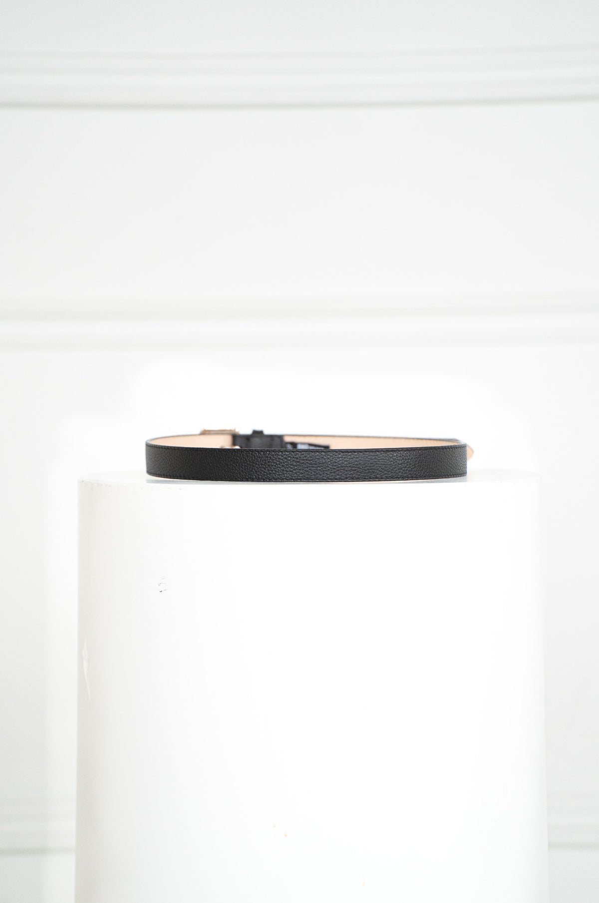 MILLIE PEBBLED LEATHER BELT-BK