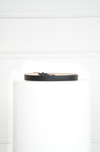 MILLIE PEBBLED LEATHER BELT-BK