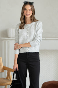 AISHA PEARL BUTTON SWEATER