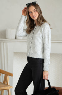 AISHA PEARL BUTTON SWEATER