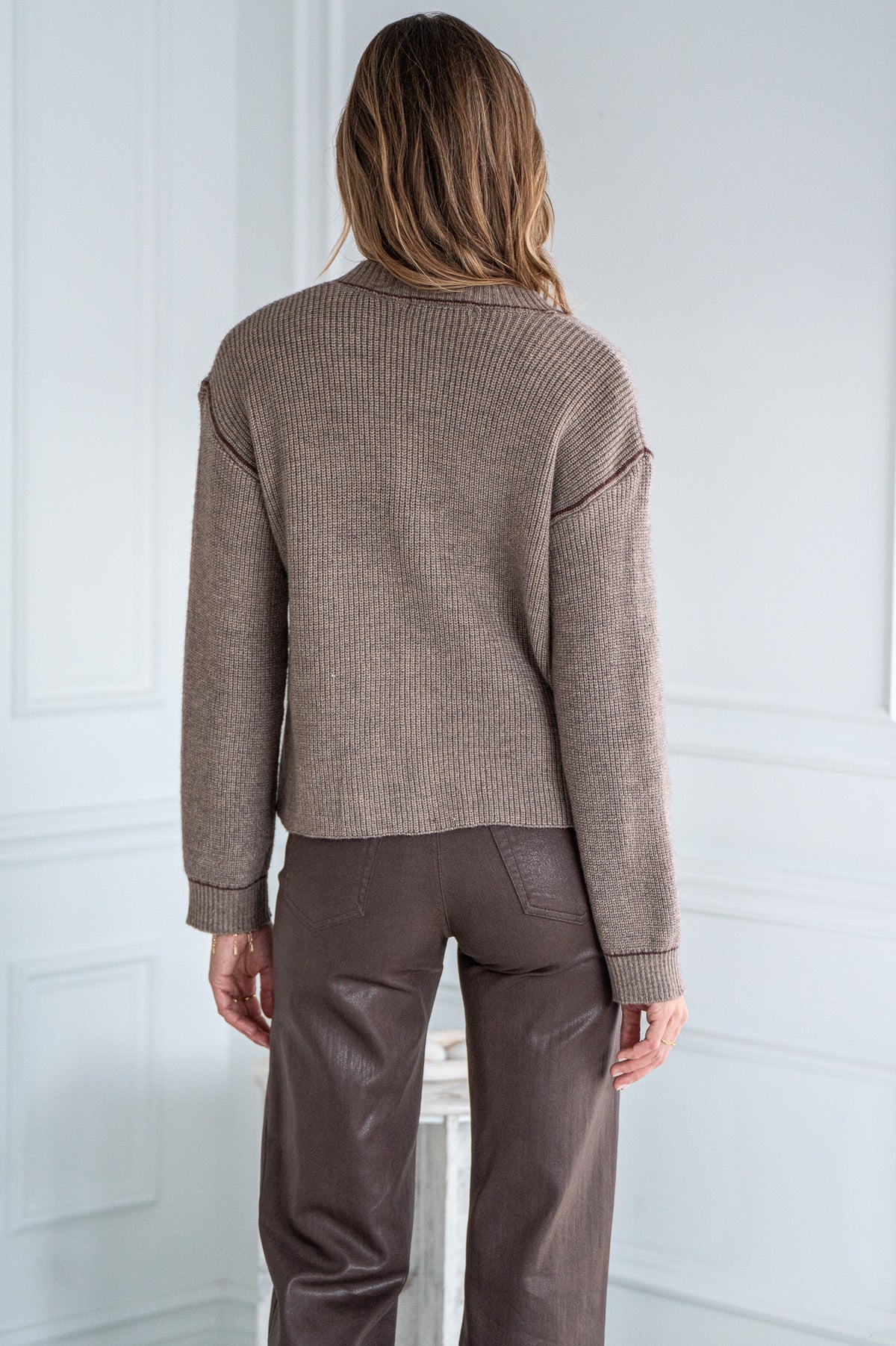 LILLIE CONTRAST KNIT CARDIGAN