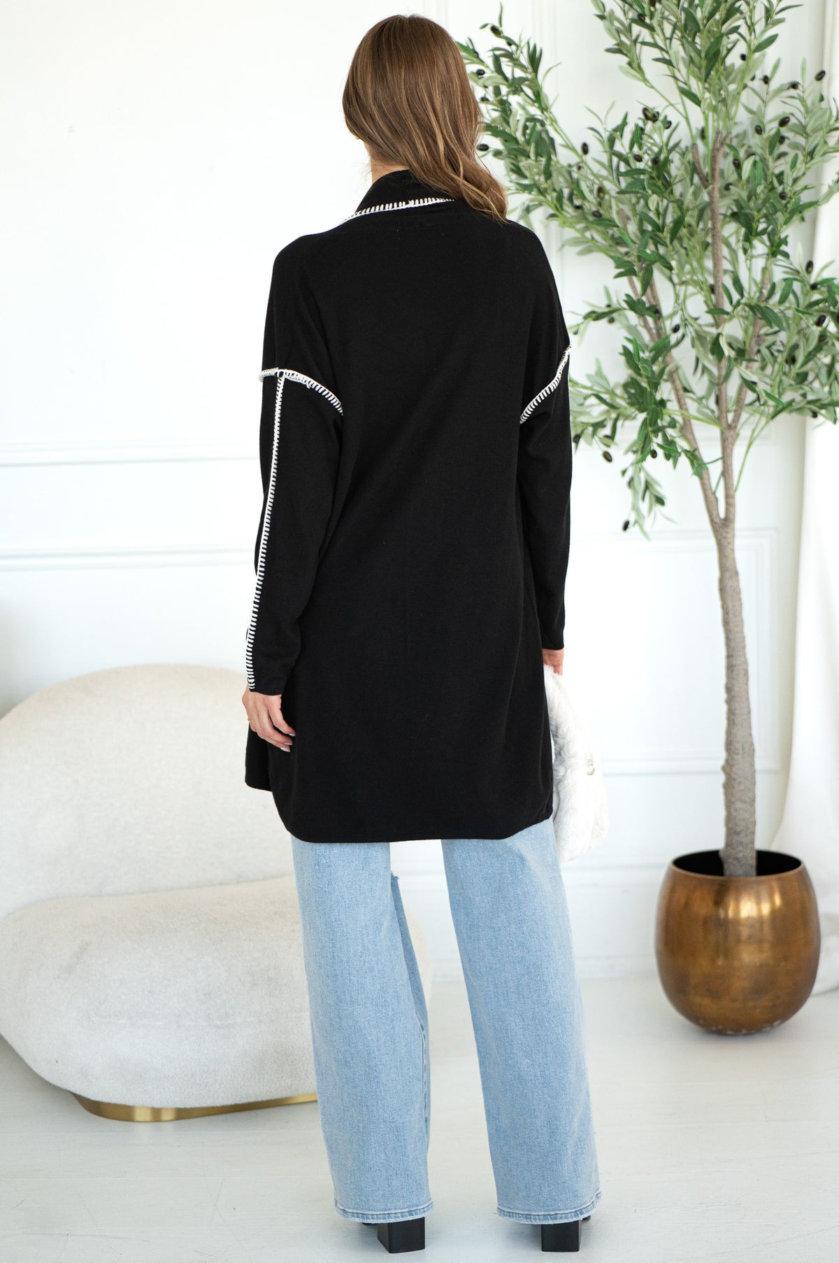 WHIPSTITCH OPEN CARDIGAN
