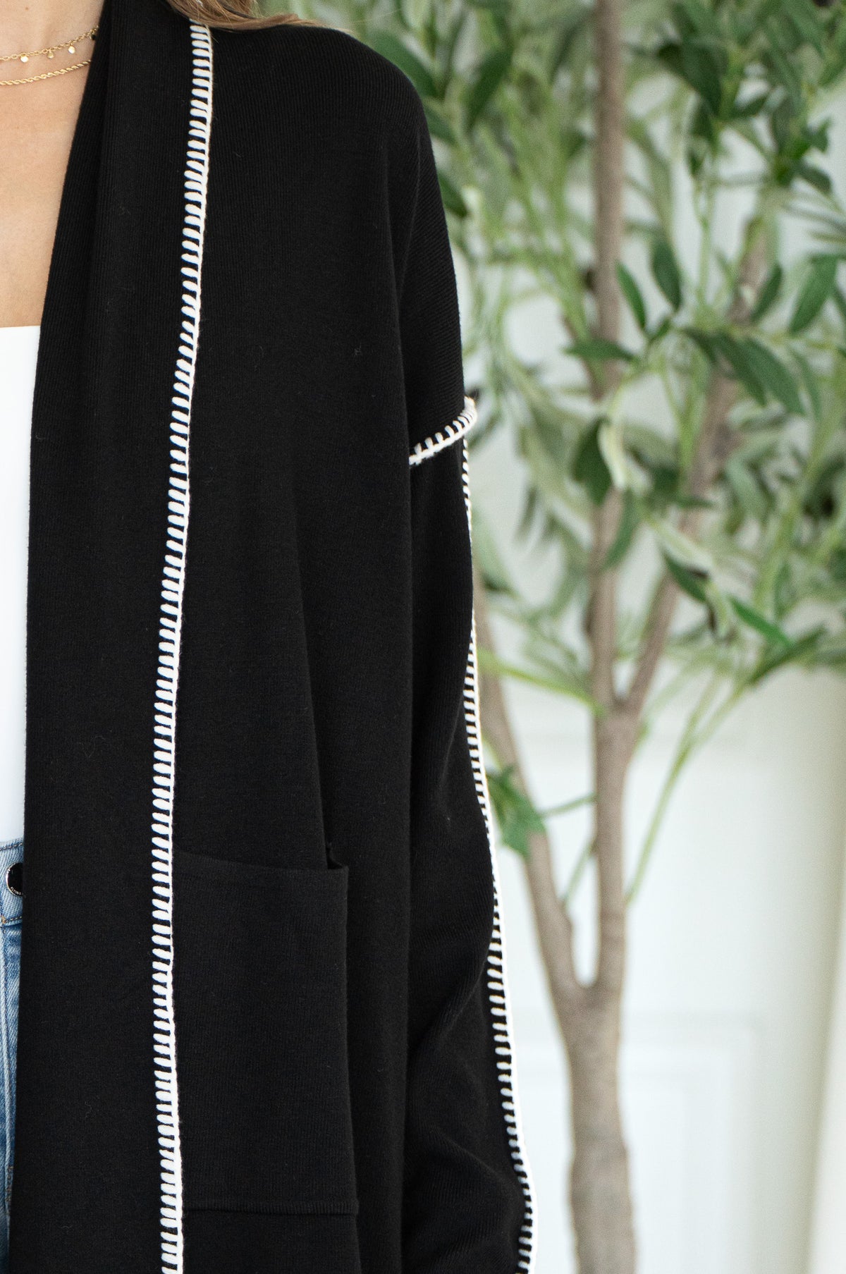 WHIPSTITCH OPEN CARDIGAN