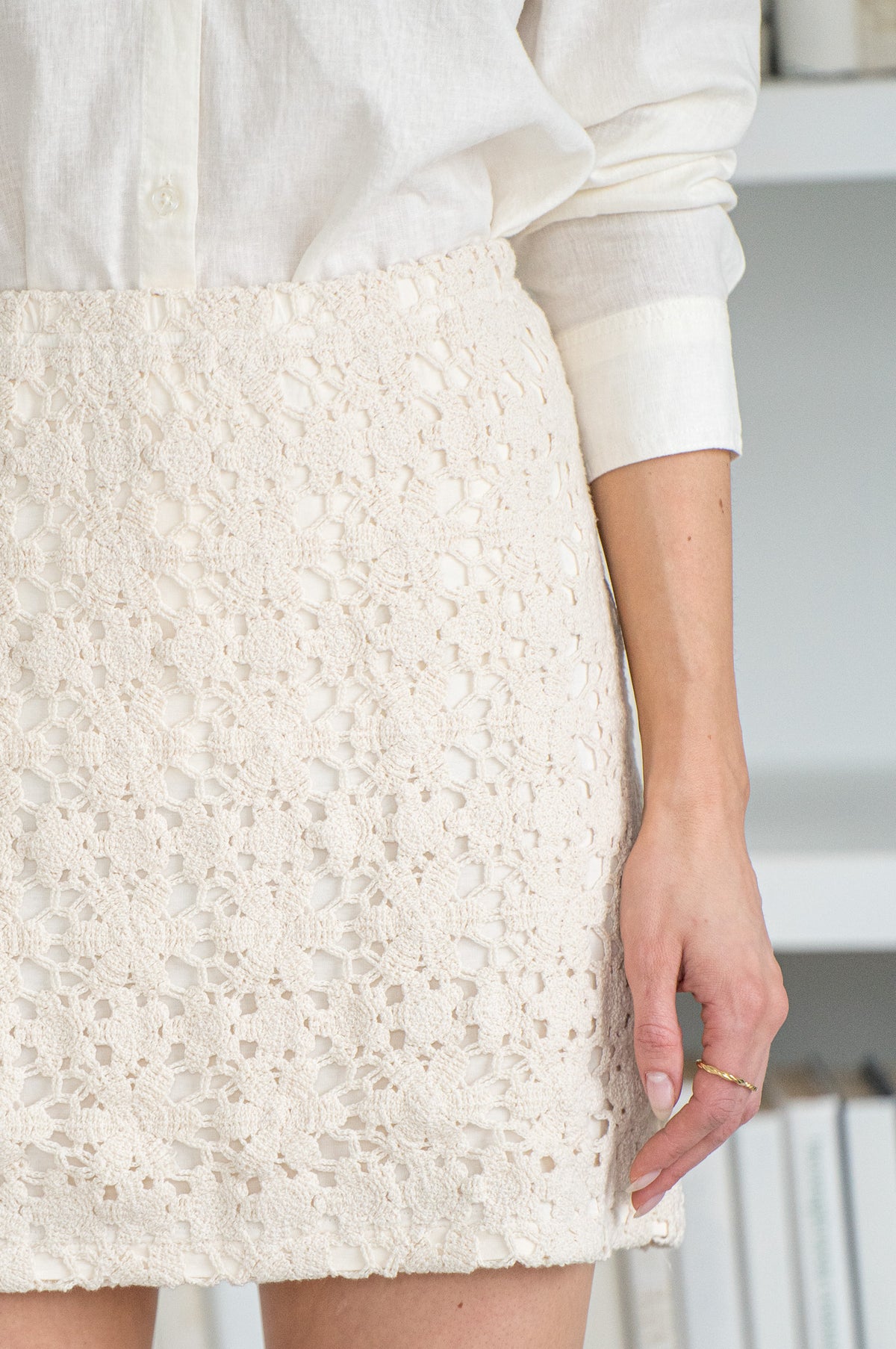 RIVIERA CROCHET MINI SKIRT
