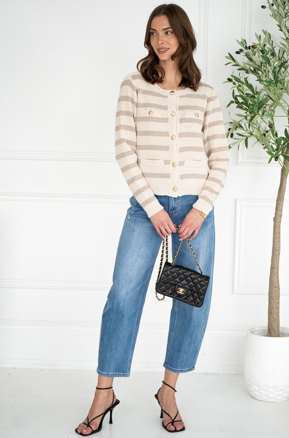 SARA STRIPE CARDIGAN