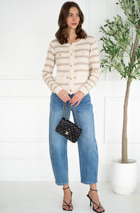SARA STRIPE CARDIGAN