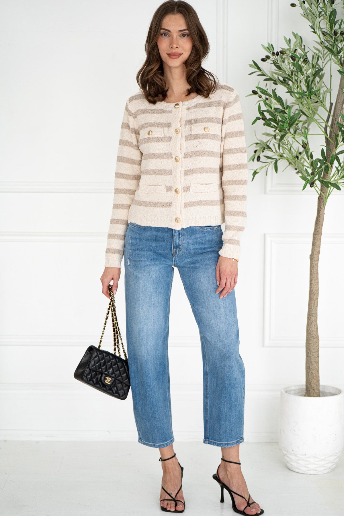 SARA STRIPE CARDIGAN